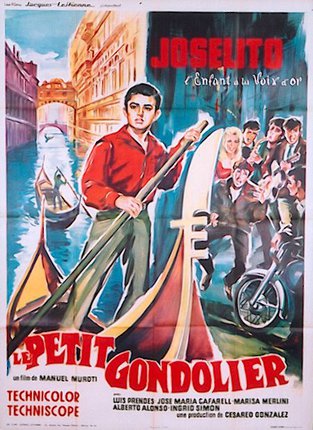a movie poster of a man holding a gondola