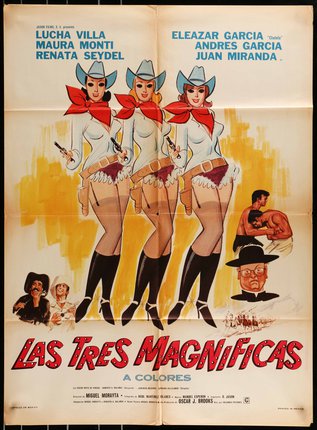 a movie poster with a group of women in cowboy hats