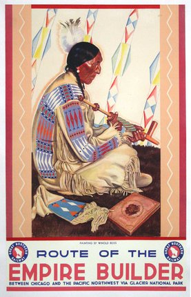 a poster of a woman playing a pipe