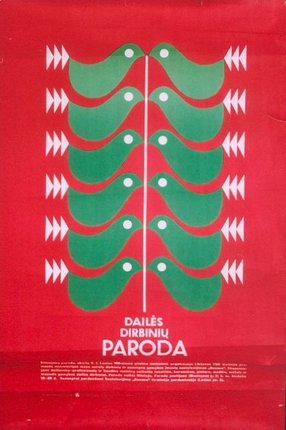a red and green poster with white text
