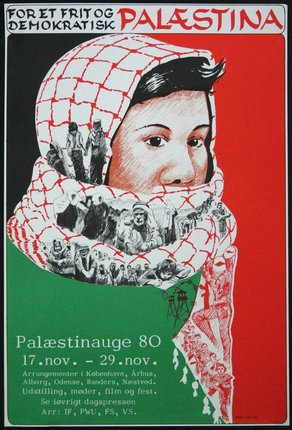 a poster of a woman with a scarf around her head
