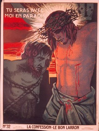 a poster of person and a man with a crown of thorns