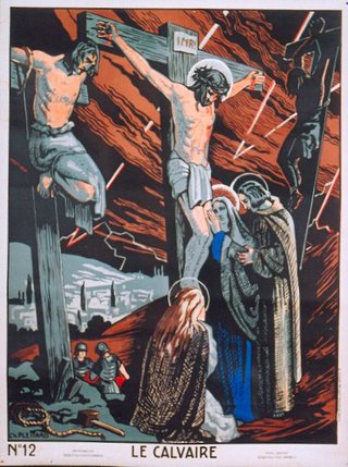 a painting of a crucifixion