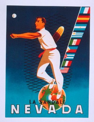 a man swinging bat on a ball