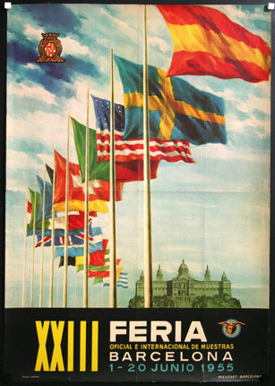 a poster of flags flying in the wind