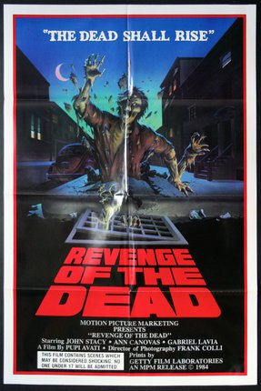a movie poster with a zombie coming out of a drain