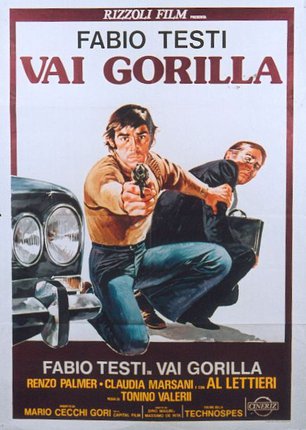 a poster of two men holding a gun