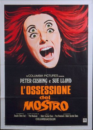 a movie poster with a woman with red hair and a surprised expression