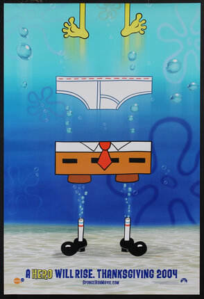 cartoon of a character with his pants and underwear, in underwater