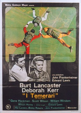 a movie poster with a couple of men jumping in the air