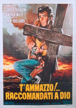 a movie poster of a man holding a cross