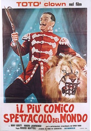 a man in a red uniform holding a staff and a lion