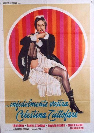 a poster of a woman sitting on a chair