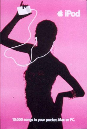 a silhouette of a woman with headphones