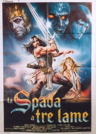 a movie poster with a man holding a sword