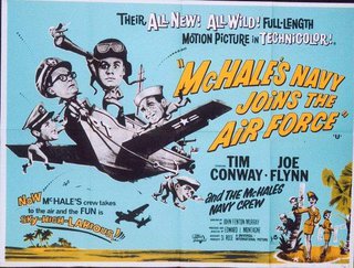 a movie poster with a group of men flying in the air