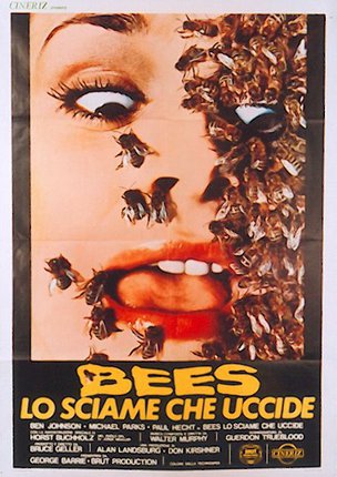 a poster with bees on it