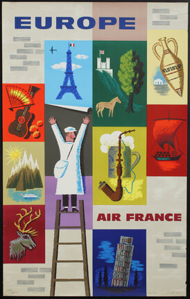 a poster with various symbols