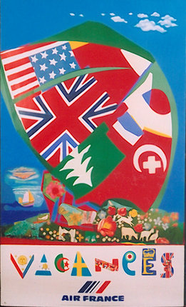 a poster with different flags