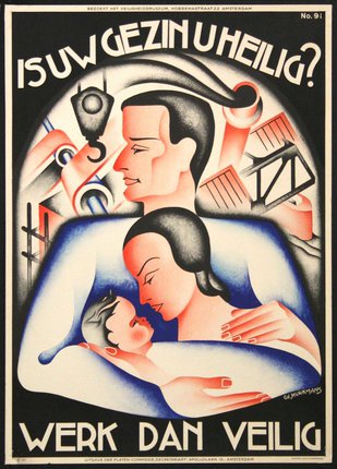 a poster of a man holding a baby