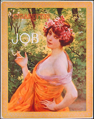 a poster of a woman smoking