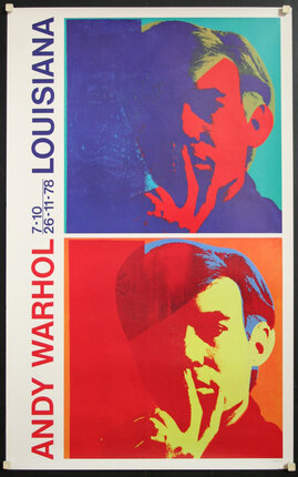 a poster of a man with different colors