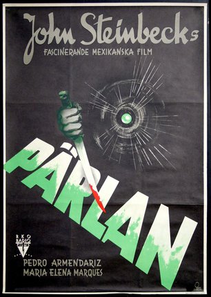 a movie poster with a hand holding a knife