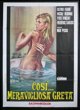 a poster of a woman in a bathtub