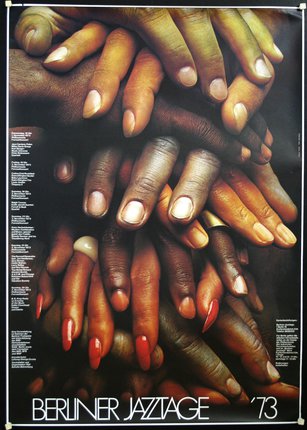 a close-up of several hands