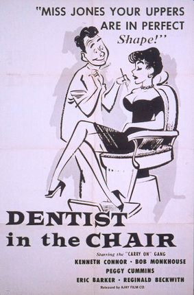 a black and white poster of a dentist