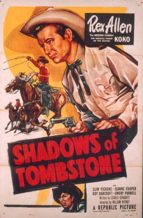 a movie poster of a man and a man on horses