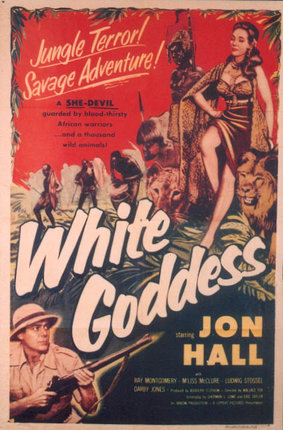 a movie poster with a woman in a dress and a man in a hat
