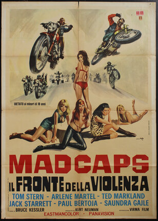 a poster of women in garments and motorcycles