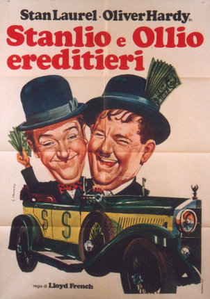 a poster of two men in a car