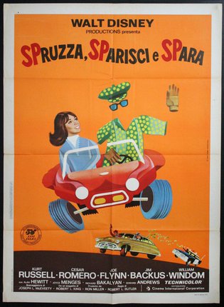 a poster of a woman driving a car