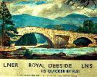 a painting of a bridge over a river