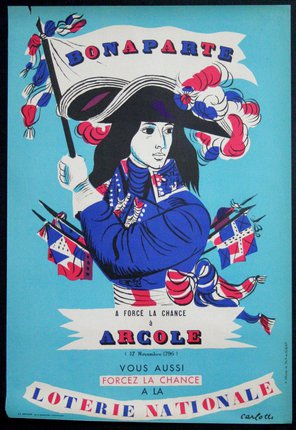 a poster of a woman holding a flag