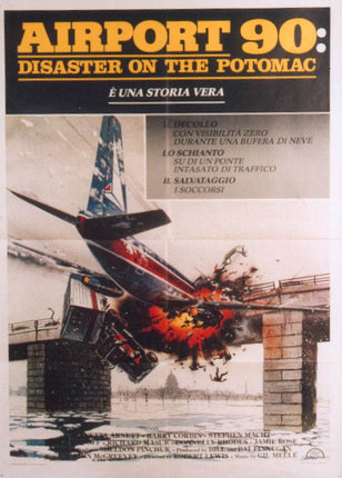 a poster of a plane crashed into a bridge