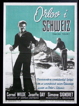 a poster of a man on skis