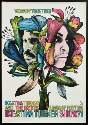 a poster of Ike and Tina Turner as flowers