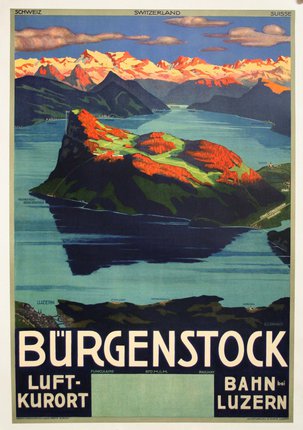 a poster of a mountain range