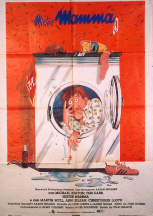 a poster of a man in a washing machine