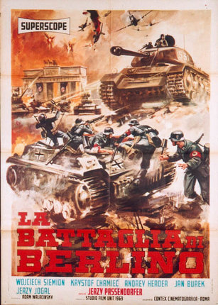 a poster of military men fighting with tanks