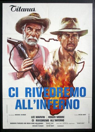 a poster of two men holding guns