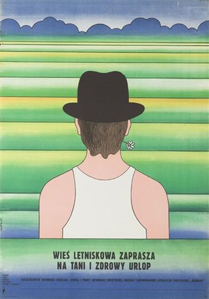 a poster of a man wearing a hat