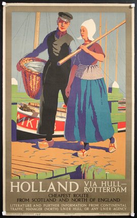 a poster of a man and woman holding a fishing rod