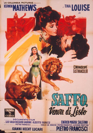 a movie poster with a couple of women and lions