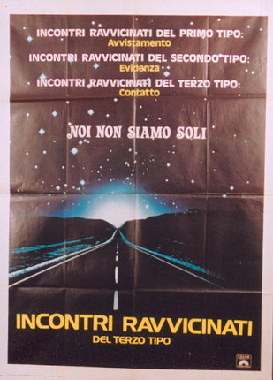 a poster of a road with stars and a road in the distance