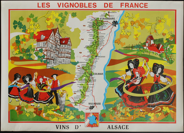 a map of france with people dancing
