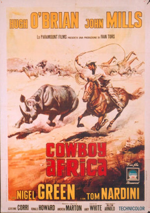 a poster of a cowboy riding a horse